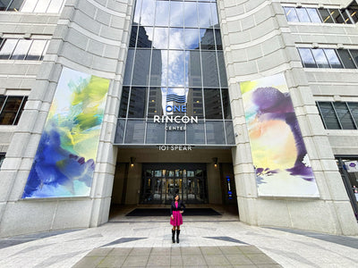 Usha Shukla's Vibrant Banners Light Up the Rincon Center: A Must-See for Art Enthusiasts