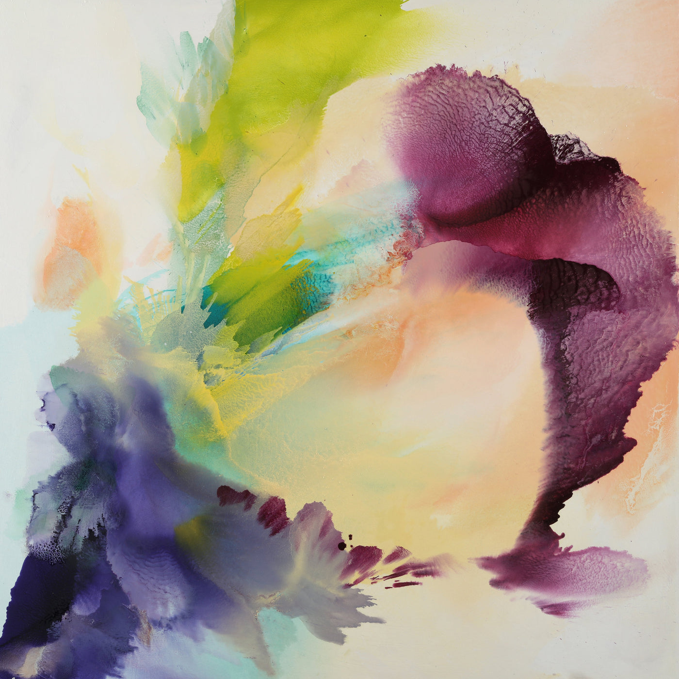 Usha Shukla's abstract painting "Take a Breath" is available at Voss Gallery, San Francisco for $3,000.