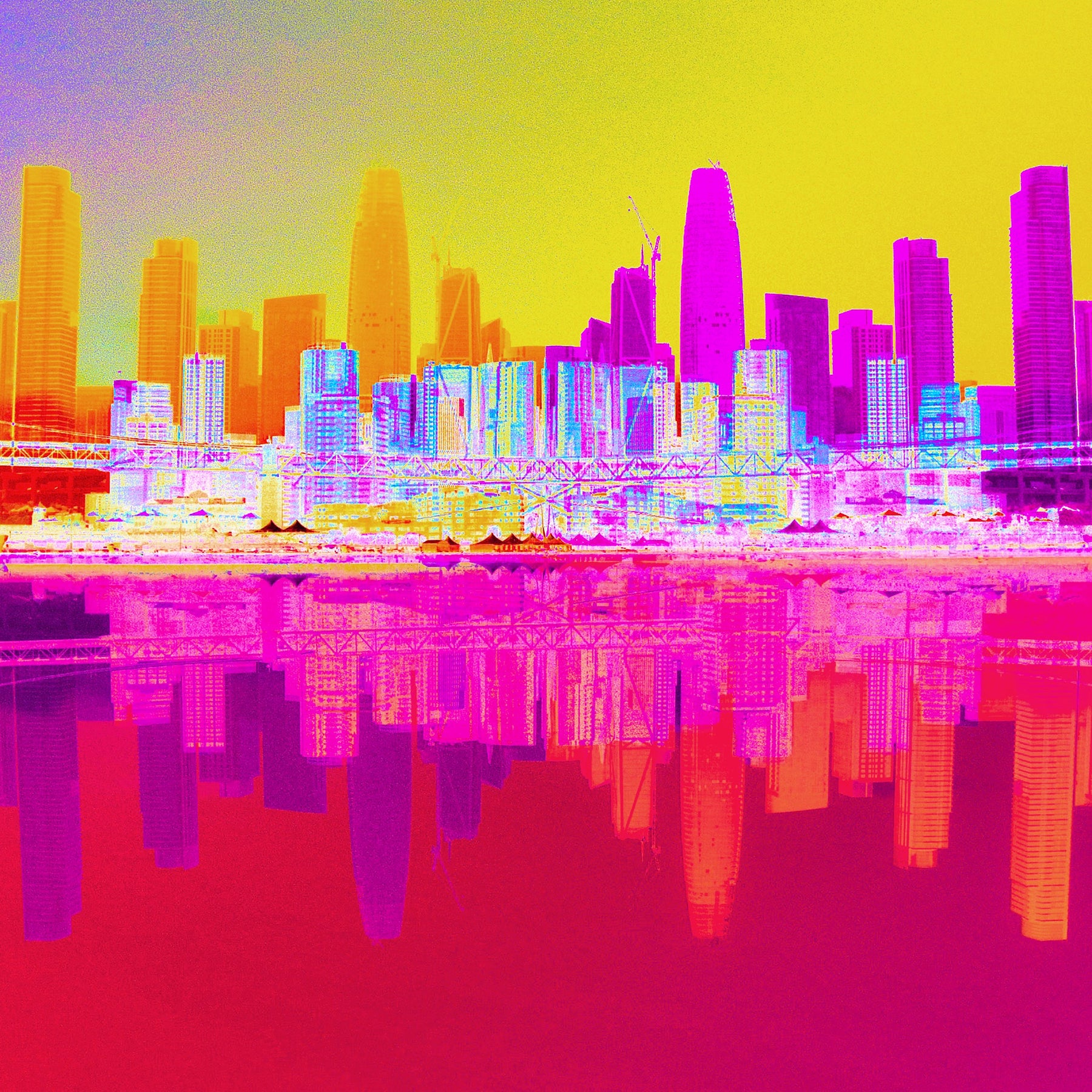 Image of a colorful city digital collage by photographer Deena Smith.