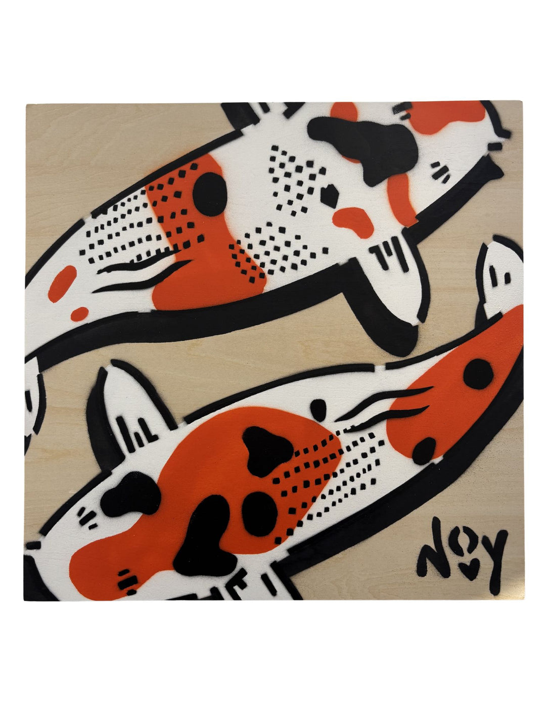 Jeremy Novy | 2 Koi Stencil Piece | Voss Gallery