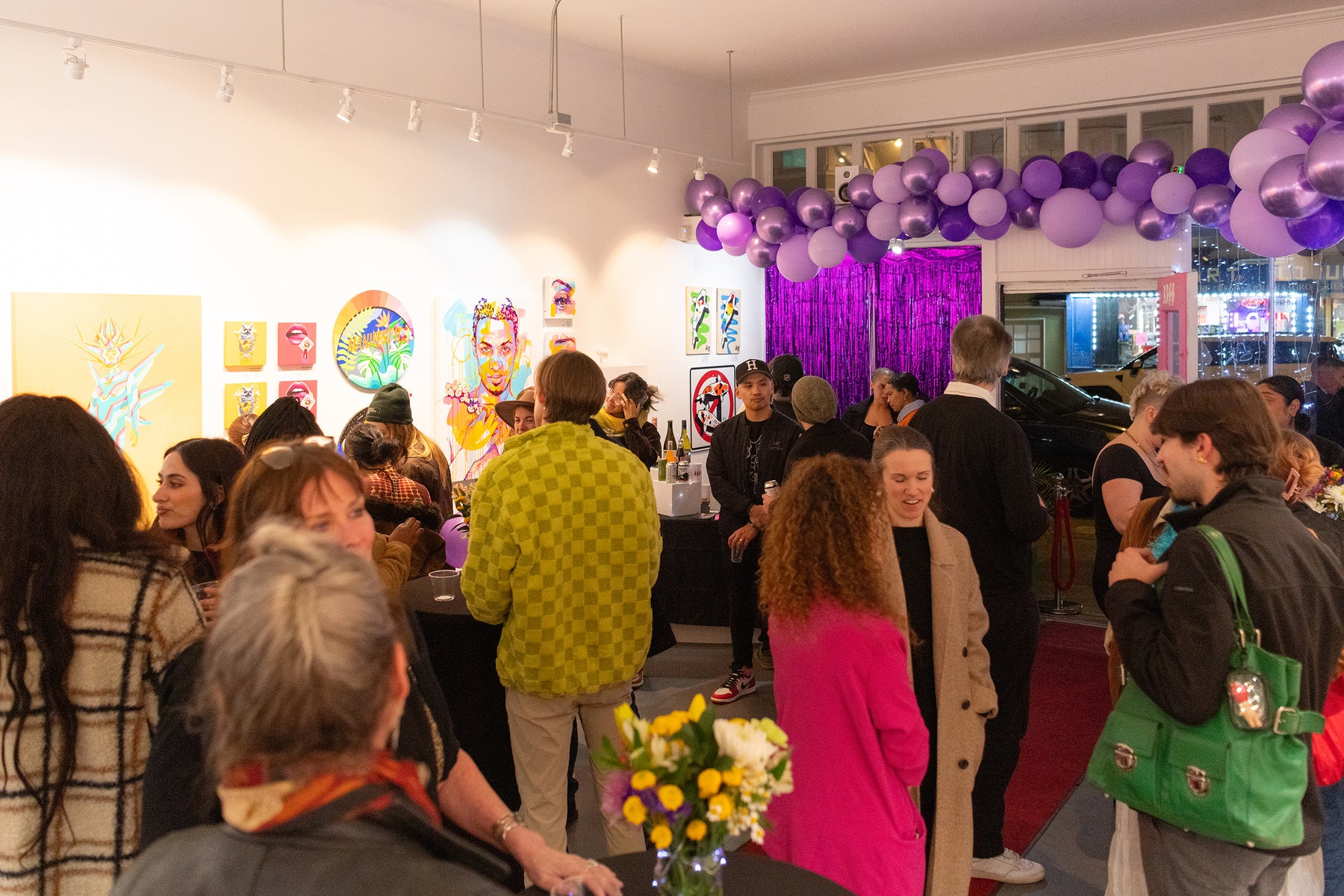 Guests coming together to celebrate the SF Art Guide’s 1-Year Anniversary at Voss Gallery in San Francisco on January 16th, 2025.