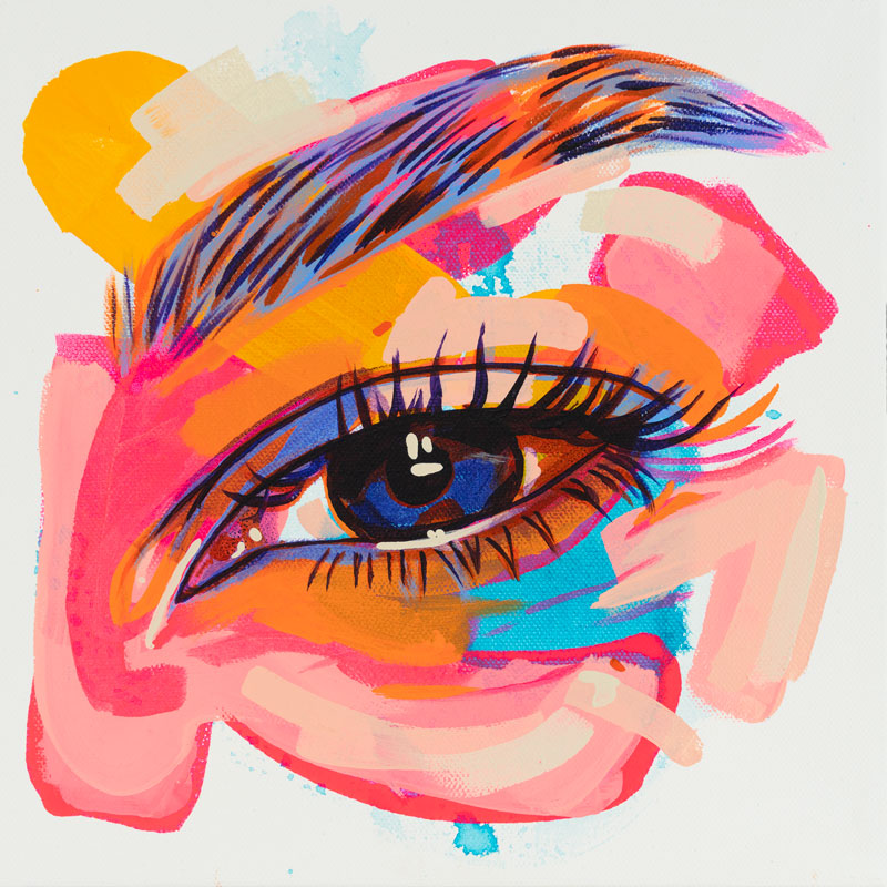The Tracy Piper's vibrant figurative eye painting 